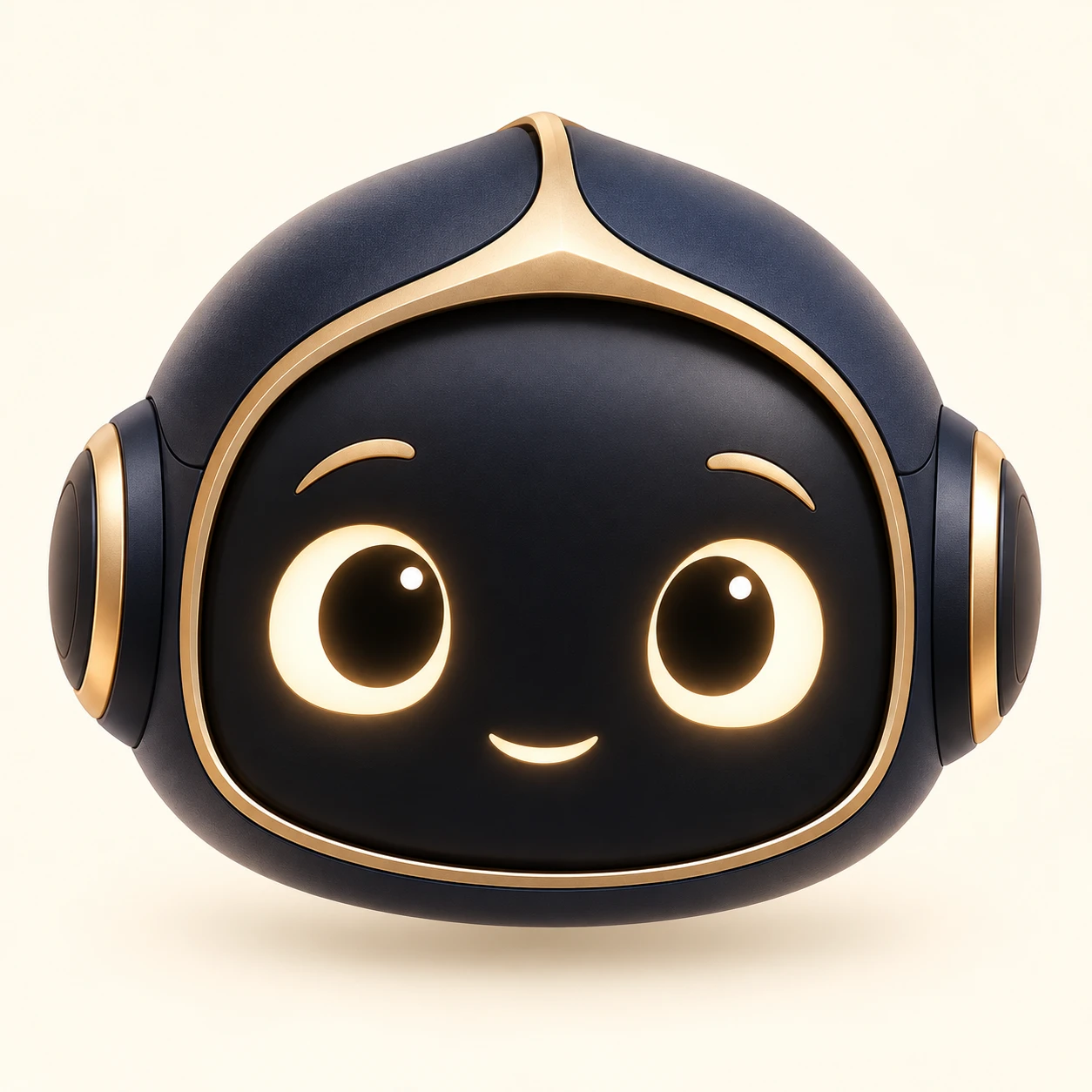 Ollie, a friendly charcoal and gold assistant